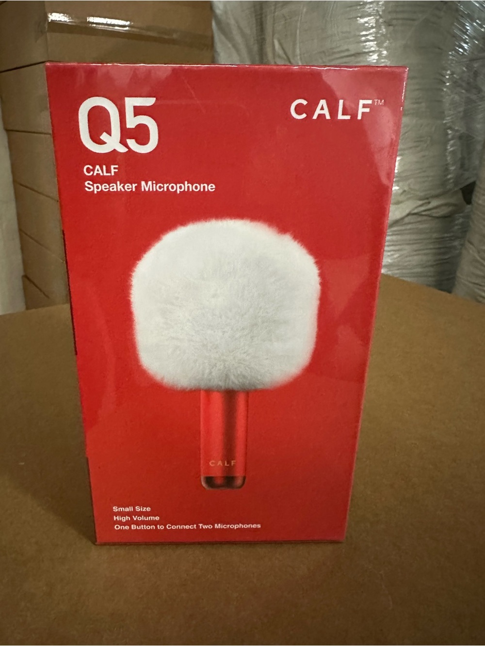 CALF Q5 Speaker Microphone - Red with White Wind Muff